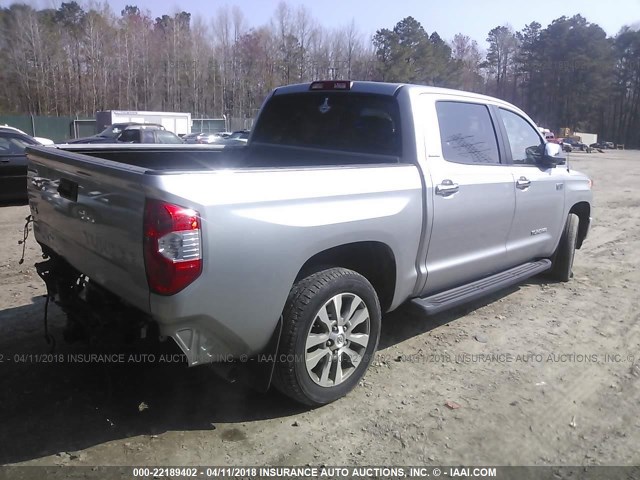 5TFHY5F18GX494487 - 2016 TOYOTA TUNDRA CREWMAX LIMITED SILVER photo 4