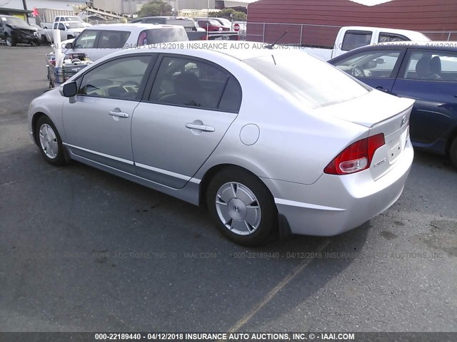 JHMFA36218S011332 - 2008 HONDA CIVIC HYBRID SILVER photo 3