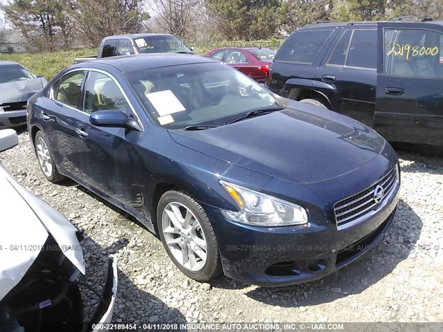 1N4AA5APXAC809568 - 2010 NISSAN MAXIMA S/SV BLUE photo 1