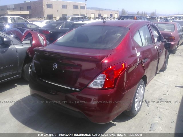 3N1CN7AP0HL864566 - 2017 NISSAN VERSA S/S PLUS/SV/SL RED photo 4