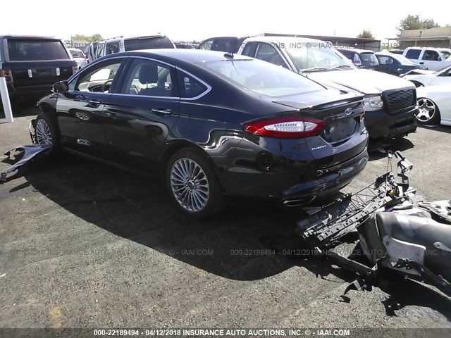 3FA6P0K9XFR119187 - 2015 FORD FUSION TITANIUM BLACK photo 3