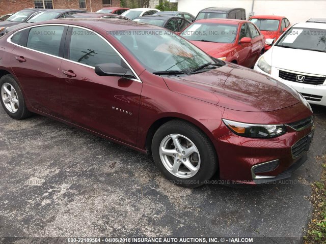 1G1ZB5ST1GF308803 - 2016 CHEVROLET MALIBU LS მუქწითელი ფოტო 1