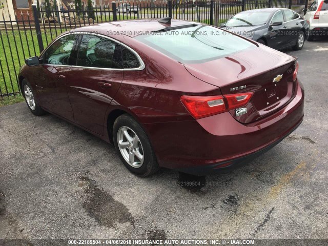 1G1ZB5ST1GF308803 - 2016 CHEVROLET MALIBU LS მუქწითელი ფოტო 3
