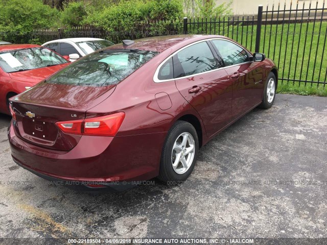 1G1ZB5ST1GF308803 - 2016 CHEVROLET MALIBU LS მუქწითელი ფოტო 6