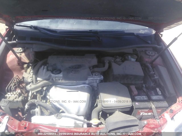 4T1BF1FK5CU537400 - 2012 TOYOTA CAMRY SE/LE/XLE RED photo 10