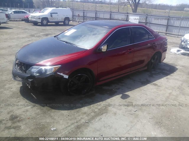 4T1BF1FK5CU537400 - 2012 TOYOTA CAMRY SE/LE/XLE RED photo 2