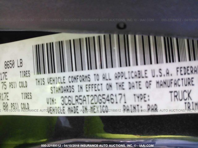 3C6LR5AT2DG546171 - 2013 RAM 2500 ST BLACK photo 9