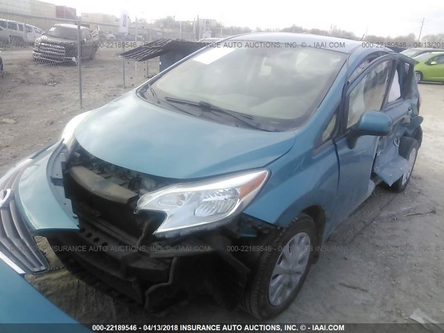3N1CE2CP9EL409291 - 2014 NISSAN VERSA NOTE S/S PLUS/SV/SL TEAL photo 2