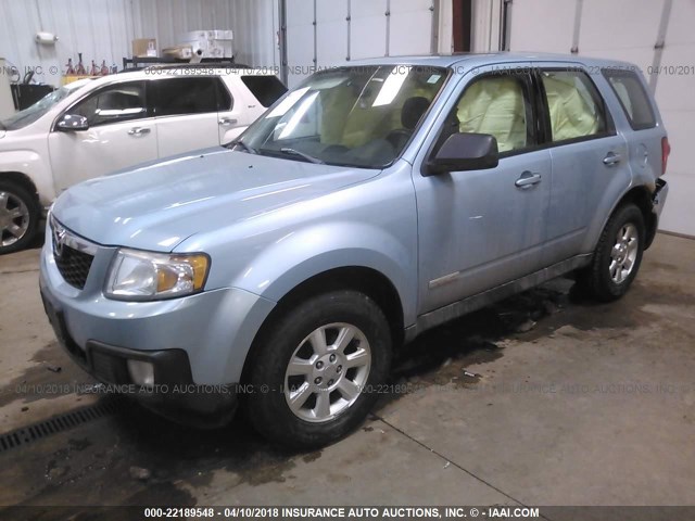 4F2CZ02Z38KM08166 - 2008 MAZDA TRIBUTE I BLUE photo 2