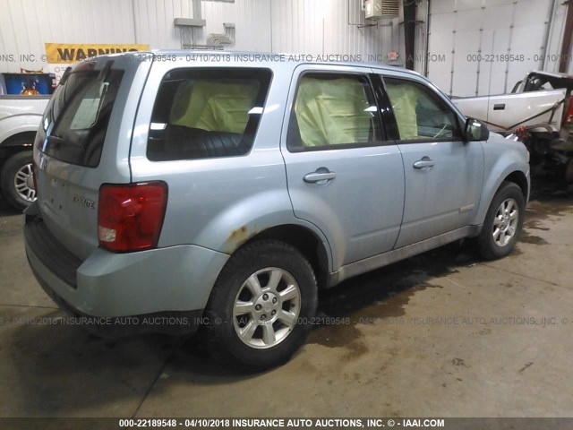 4F2CZ02Z38KM08166 - 2008 MAZDA TRIBUTE I BLUE photo 4