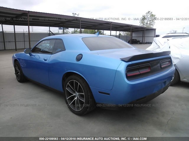 2C3CDZFJ5GH255436 - 2016 DODGE CHALLENGER R/T SCAT PACK BLUE photo 3