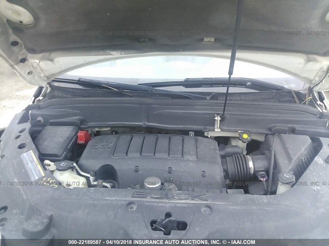 5GALVCED9AJ100588 - 2010 BUICK ENCLAVE CXL 白色 照片 10