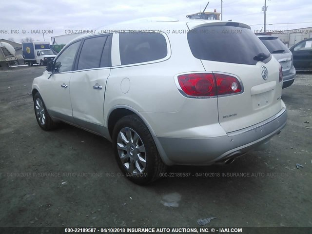 5GALVCED9AJ100588 - 2010 BUICK ENCLAVE CXL WHITE photo 3