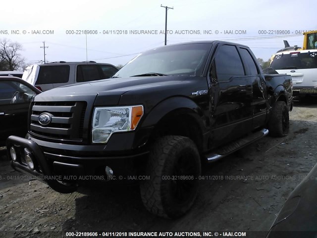 1FTEX1EW4AFB07944 - 2010 FORD F150 SUPER CAB BLACK photo 2