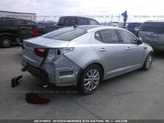 5XXGN4A73FG483736 - 2015 KIA OPTIMA EX GRAY photo 4