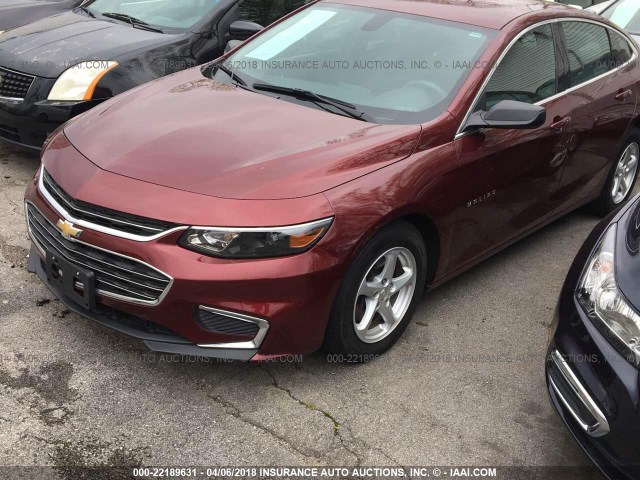 1G1ZB5ST3GF260009 - 2016 CHEVROLET MALIBU LS მუქწითელი ფოტო 2