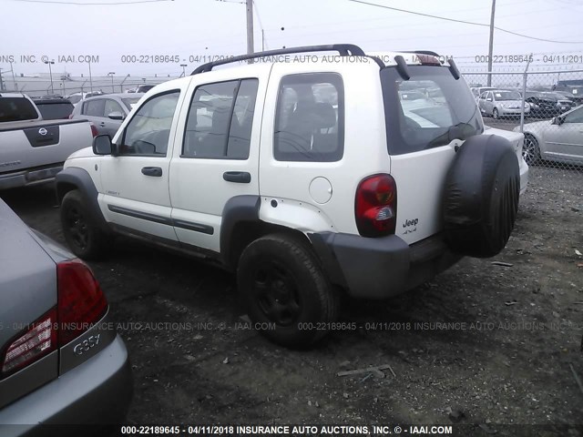 1J4GL48K14W231974 - 2004 JEEP LIBERTY SPORT WHITE photo 3