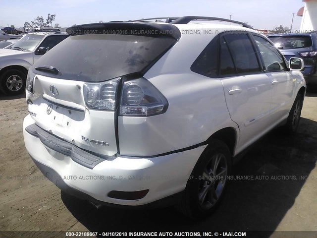 JTJHW31U072031894 - 2007 LEXUS RX 400H WHITE photo 4