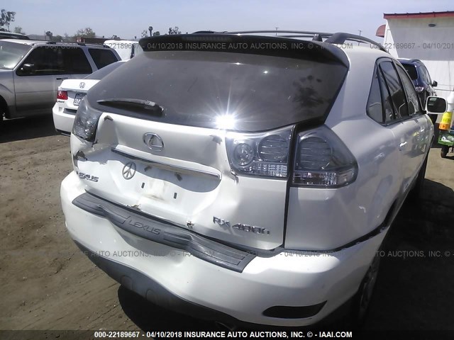 JTJHW31U072031894 - 2007 LEXUS RX 400H WHITE photo 6