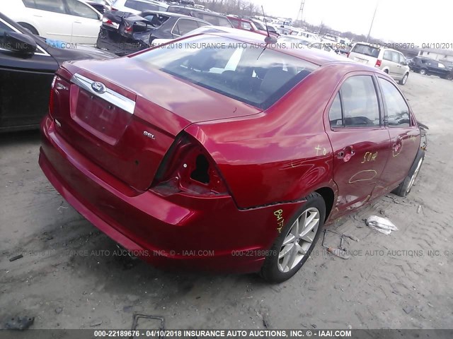 3FAHP0JA7CR253784 - 2012 FORD FUSION SEL RED photo 4