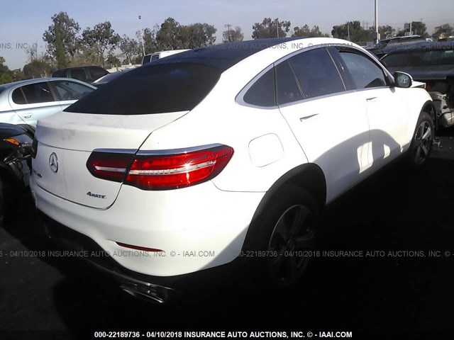 WDC0J4KBXHF156567 - 2017 MERCEDES-BENZ GLC COUPE 300 4MATIC WHITE photo 4