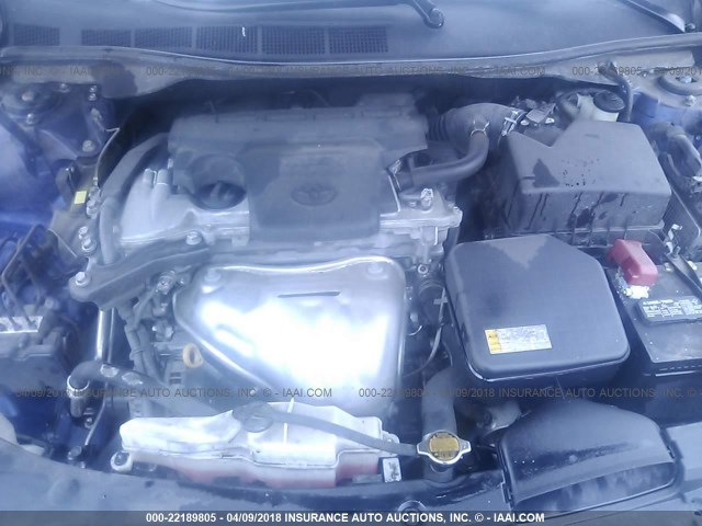 4T1BF1FK9FU983702 - 2015 TOYOTA CAMRY LE/XLE/SE/XSE BLUE photo 10