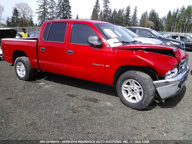 1B7GL2AN21S206776 - 2001 DODGE DAKOTA QUAD RED photo 1