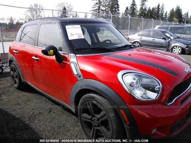 WMWZC3C52BWL78583 - 2011 MINI COOPER S COUNTRYMAN RED photo 1