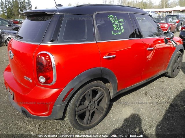 WMWZC3C52BWL78583 - 2011 MINI COOPER S COUNTRYMAN RED photo 4