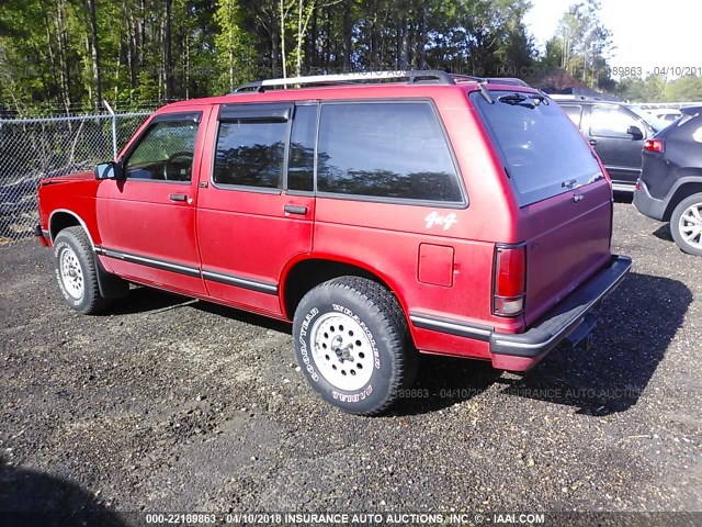 1GNDT13W0R0145090 - 1994 CHEVROLET BLAZER S10 RED photo 3