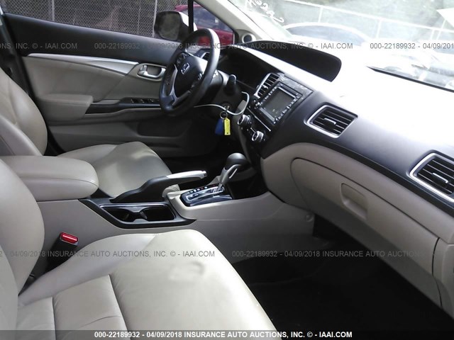 19XFB2F90DE001118 - 2013 HONDA CIVIC EXL WHITE photo 5