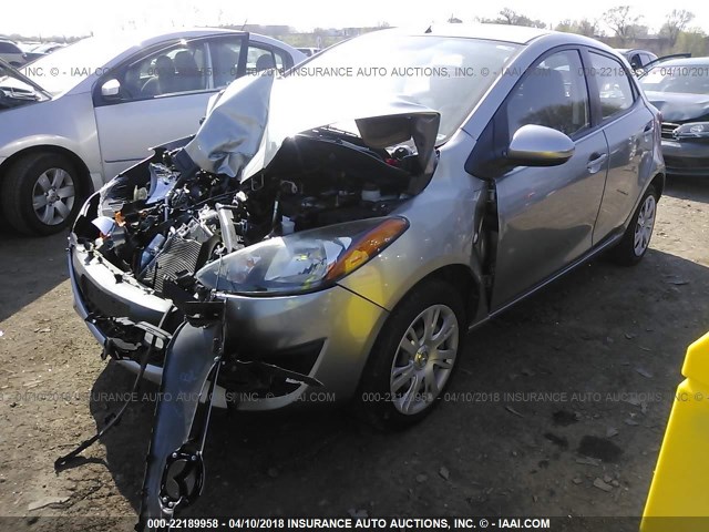 JM1DE1KZ9C0151279 - 2012 MAZDA MAZDA2 SILVER photo 2