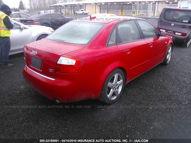 WAULC68EX5A070286 - 2005 AUDI A4 1.8T QUATTRO/SPECIAL RED photo 4