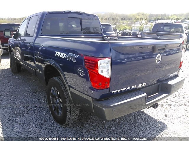 1N6BA1F45GN500042 - 2016 NISSAN TITAN XD SL/PRO-4X/PLAT RESERVE BLUE photo 3