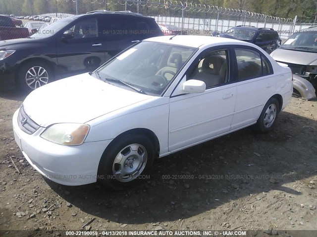 JHMES96683S007897 - 2003 HONDA CIVIC HYBRID WHITE photo 2