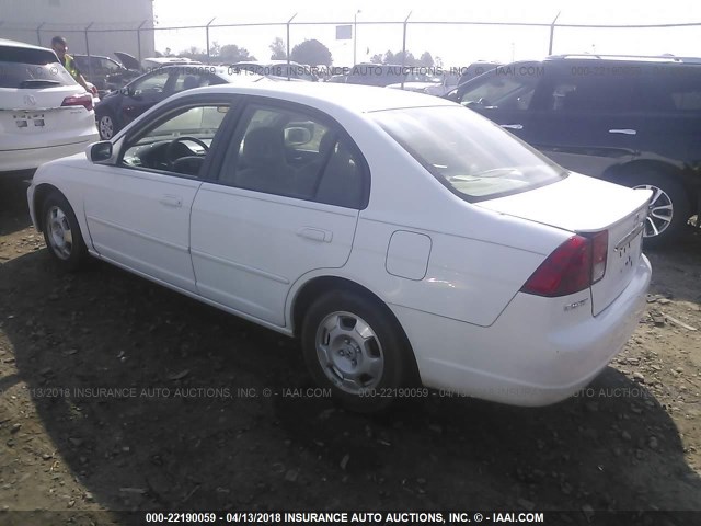 JHMES96683S007897 - 2003 HONDA CIVIC HYBRID WHITE photo 3