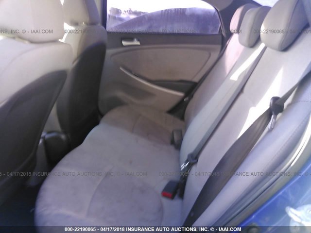 KMHCT4AE0DU522756 - 2013 HYUNDAI ACCENT GLS/GS BLUE photo 8