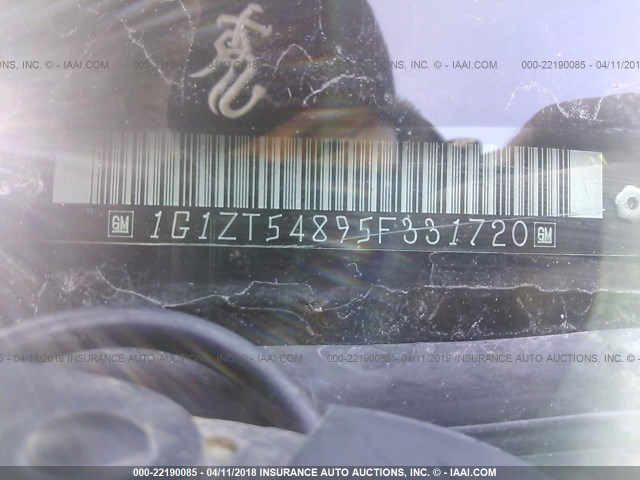 1G1ZT54895F331720 - 2005 CHEVROLET MALIBU LS ლურჯი ფოტო 9