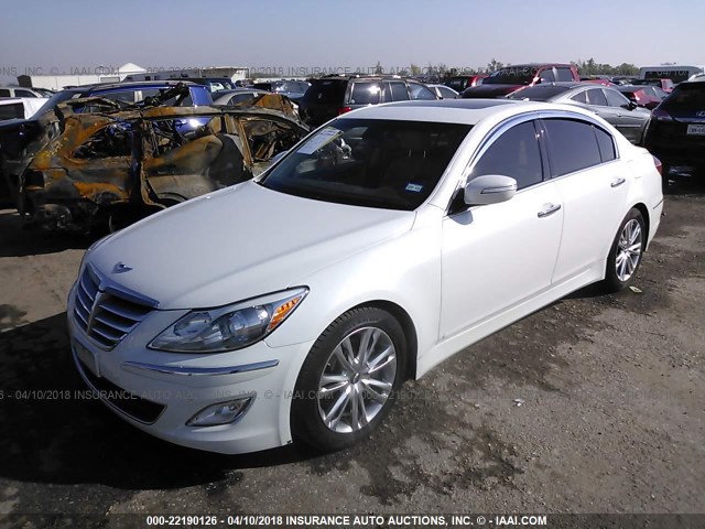 KMHGC4DD1DU253140 - 2013 HYUNDAI GENESIS 3.8L WHITE photo 2