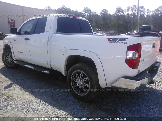 5TFUW5F12EX408740 - 2014 TOYOTA TUNDRA DOUBLE CAB SR/SR5 WHITE photo 3
