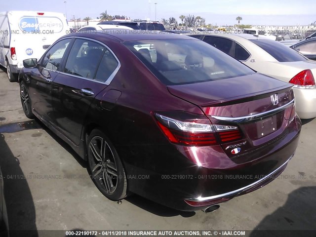 1HGCR2F54HA192712 - 2017 HONDA ACCORD SPORT 栗色 照片 3