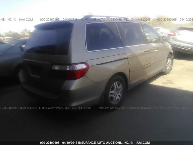 5FNRL38687B413983 - 2007 HONDA ODYSSEY EXL თაფლისფერი ფოტო 4