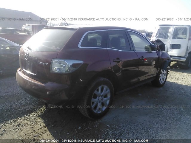 JM3ER293770110887 - 2007 MAZDA CX-7 MAROON photo 4