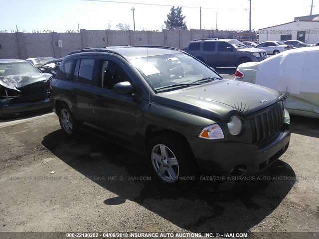 1J8FT47098D702555 - 2008 JEEP COMPASS SPORT GREEN photo 1