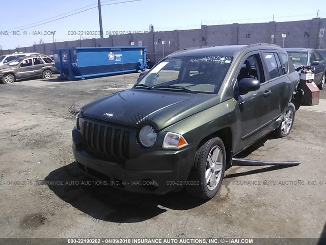 1J8FT47098D702555 - 2008 JEEP COMPASS SPORT GREEN photo 2