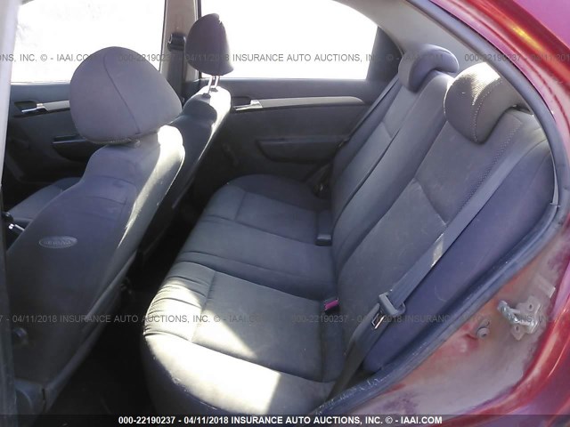 KL1TD56618B109634 - 2008 CHEVROLET AVEO LS 红色 照片 8