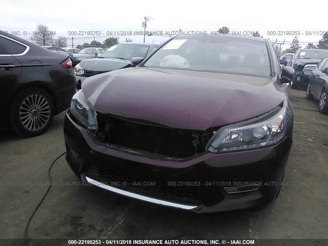 1HGCR3F82DA038493 - 2013 HONDA ACCORD EXL BURGUNDY photo 6