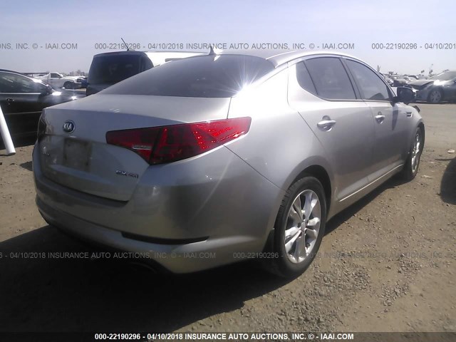 5XXGN4A75DG256691 - 2013 KIA OPTIMA EX SILVER photo 4