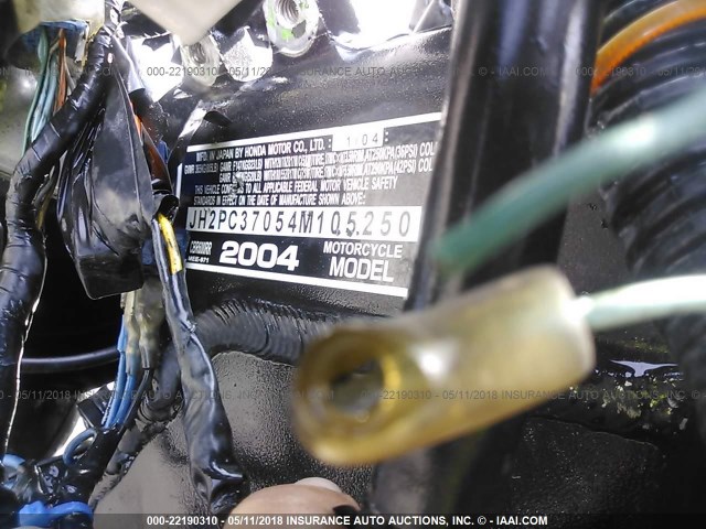 JH2PC37054M105250 - 2004 HONDA CBR600 RR BLACK photo 10