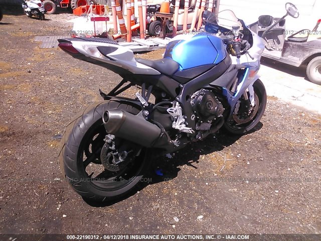 JS1GR7MA3D2100761 - 2013 SUZUKI GSX-R750 BLUE photo 4